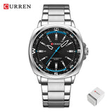 CURREN 8455 Men's Quartz Watch Large Dial Waterproof Stainless Steel Strap Casual Business Elegant Watches for Men Reloj Hombre