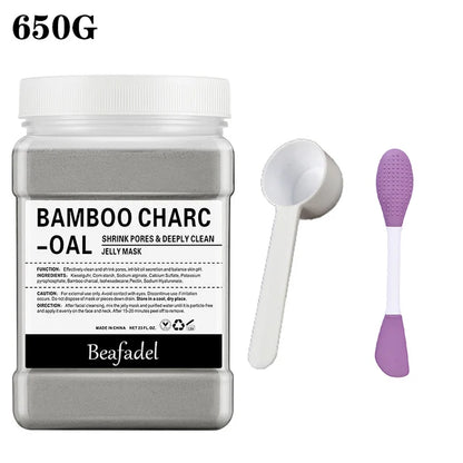 Mascarilla de hidrogelatina suave de 650 g en polvo, mascarilla de hidrogelatina casera, exfoliante con ácido hialurónico, mascarilla facial de rosas para el cuidado de la piel.