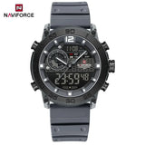 NAVIFORCE NF6104 Men's Lightweight Sports Wrist Watch Dual Display Time Night Light Watches Boy's Quartz Stopwatch