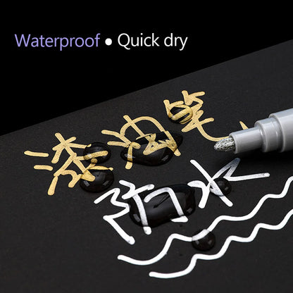 Car Paint Pen Waterproof Car Tire Tread Oil-Based Painting Marker Permanent Auto Scratch Repair Touch Up Paint Pen Quick Dry