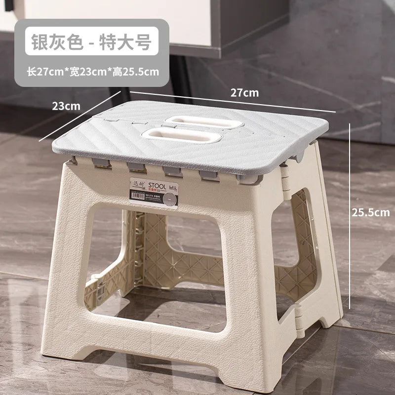 Portable Folding Stool Thickened Plastic Campstool Mini Hand Held Chairs Outdoor Activities Fishing Bench Household Space Saving