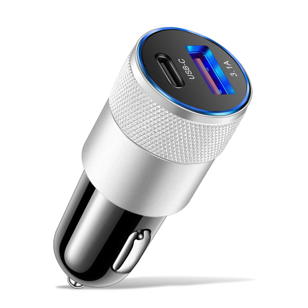 Mini USB C Car Charger 30W PD Phone Power Adapter For iPhone Xiaomi Samsung Fast Charging Cigarette Lighter Socket USB Charger