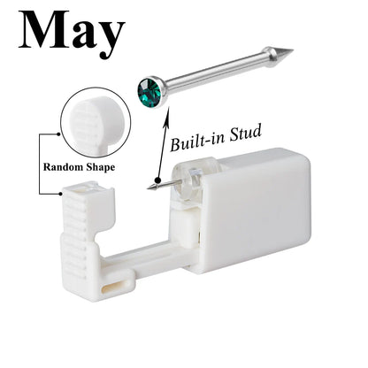 1 Unit Disposable Safe Sterile Piercing Unit For CZ Nose Studs Piercing Gun Piercer Tool Machine Kit Earring Stud Body Jewelry