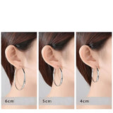 Somila S925 Sterling Silver Big Hoop Earrings For Women Brincos Moda Jewelry Accessories 3.0MM Fashion Cерьги Kольца 30-60MM