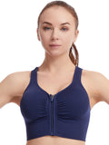 Women Zip Sports Bra Tank Plus Size Shockproof Gather Brassiere Female Yoga Running Fitness Bralette Women's Lingerie Underwear