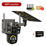 V380 Pro 10X 4K Dual Lens Outdoor Security Network Camera Wireless Wi-Fi Solar CCTV, 4G SIM Solar Cameras