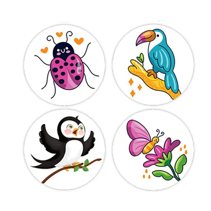 100-500pcs Cartoon Animal Stickers Teacher Reward Stickers for Kids, Party Decoration Sticker for School Classroom Home