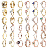 Anillo de plata 925 chapado en oro para mujer, con doble banda brillante y corazón, joyería fina Pandora original, 2024 