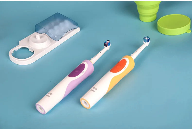 Cepillo de dientes eléctrico Oral B 2D, giratorio, con vibración, recargable, cerdas de acción cruzada, cuidado bucal, 4 cabezales de regalo gratis