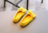 2024 New Fashion Girls Shoes PU Leather With Big Bowtie Candy Color Children Sandals Slip-on Kids Casual Shoes 21-36 Soft Hot