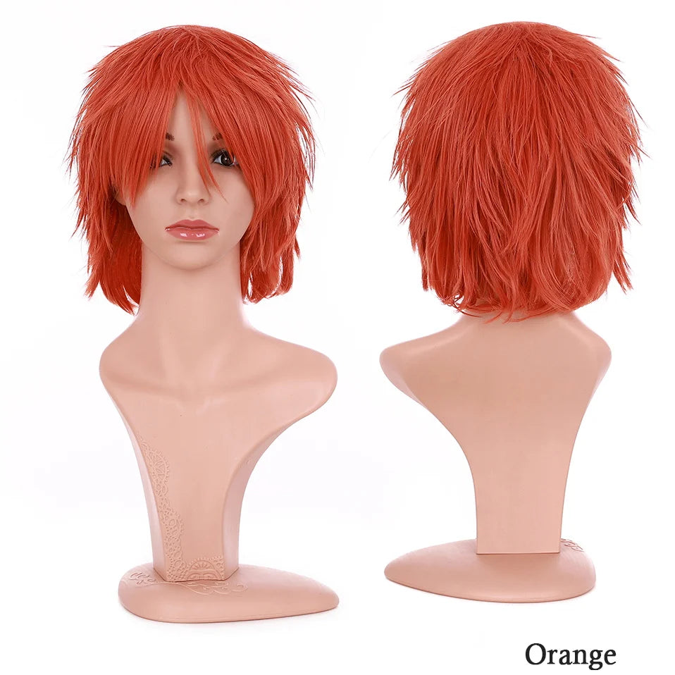 BENIHAIR Synthetic Wig Cosplay Wig White Red Green Blue Pink Yellow Hair Short Layered Wig Fake Hair Extension Men Women Party Wig