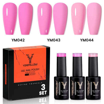 NEW YOKEFELLOW 10ml Crystal Jelly Nude Red Pink Gel Nail Polish Transparent Semi-permanent UV Gel Nail Art Soak Off Gel Varnish