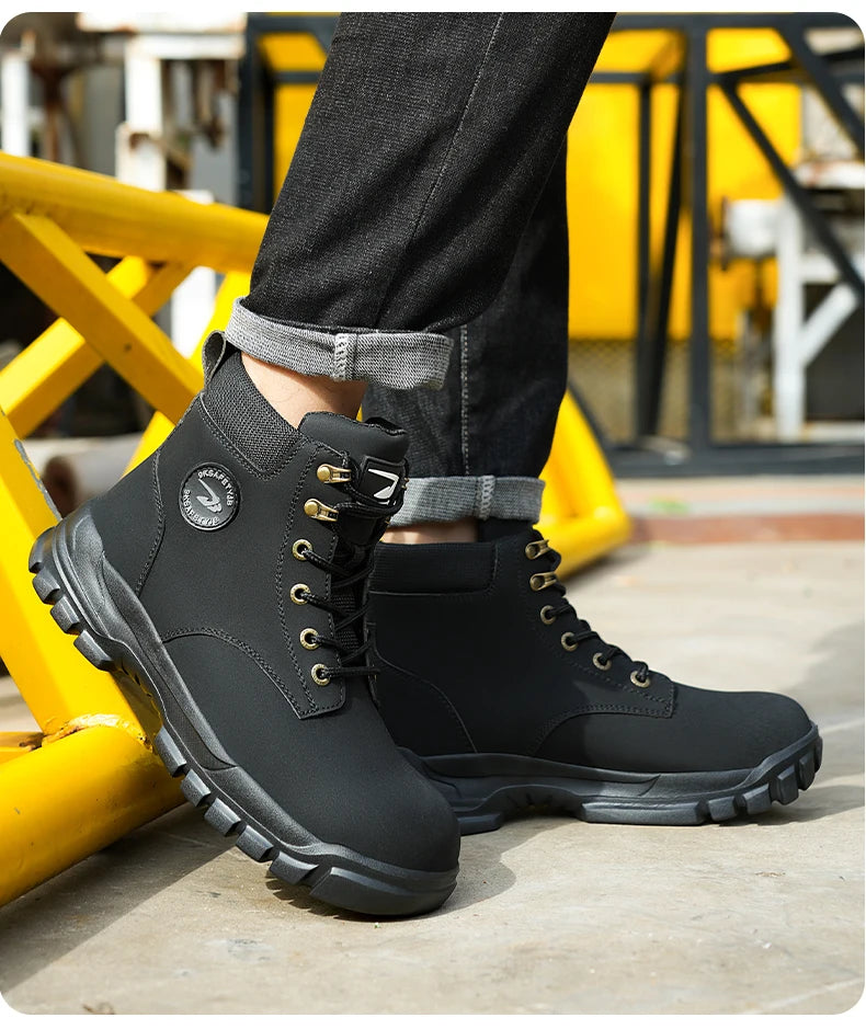 Steel Toe Shoes for Men Women Lightweight Anti-smash Steel Toe Sneakers Indestructible Work Boots Construction Safety Shoes