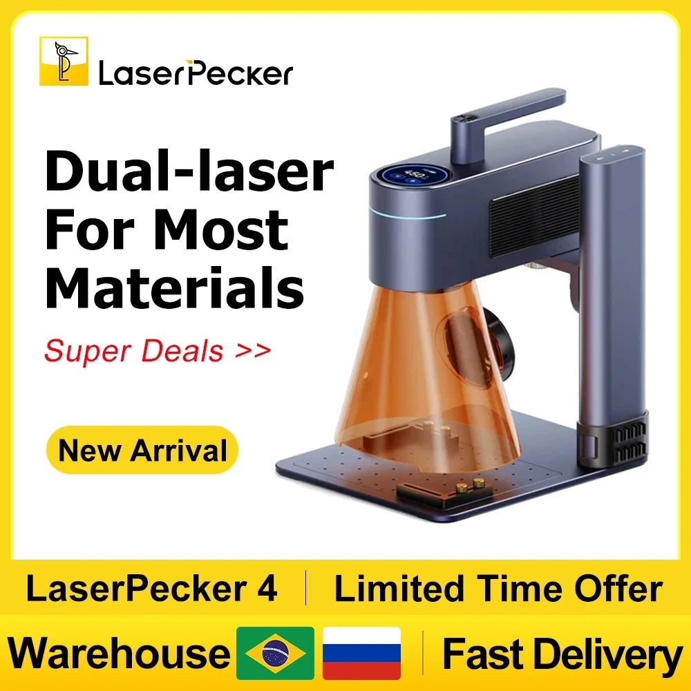 LASERPECKER 4 LP4 Laser Engraving Machine for All Materials Dual Light Laser Engraver Portable for Metal Wood Plastic Carving