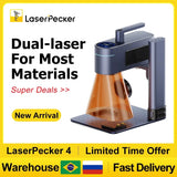 LASERPECKER 4 LP4 Laser Engraving Machine for All Materials Dual Light Laser Engraver Portable for Metal Wood Plastic Carving