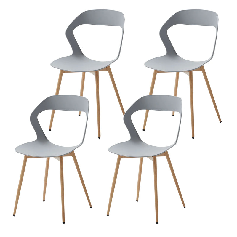 4Pcs/Set Hollow Dining Chairs Modern Simple Household Back Stool Nordic Negotiation Chair Plastic Chair Cosmetic Chair White
