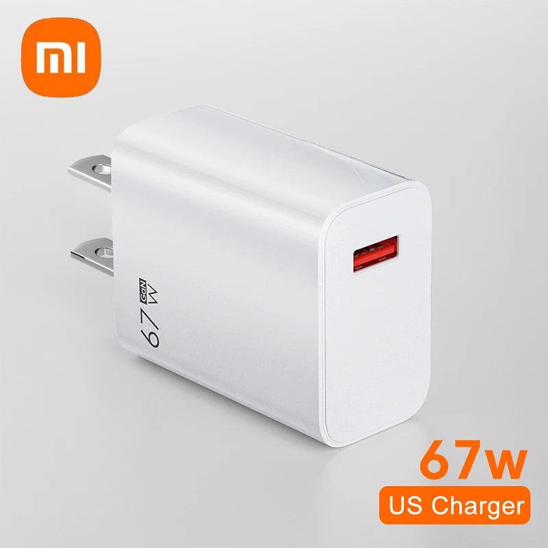 Cargador USB superrápido original Xiaomi de 67 W con interfaz USB C PD, adaptador de cargador de teléfono para iPhone 15, Samsung, Huawei, Turbo Charge, nuevo