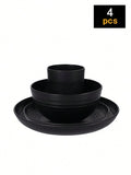 4/16/24pcs Reusable plastic tableware set, including plates, bowls and cups. Suitable for family picnics and school supplies