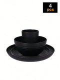 4/16/24pcs Reusable plastic tableware set, including plates, bowls and cups. Suitable for family picnics and school supplies