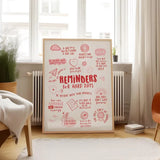 Reminders for Hard Days, Mental Health Office Decor, Therapy Poster, Positive Affirmations, Calming Corner Wall Cavans Art