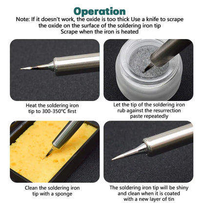 Cleaning Paste Soldering Iron Tip Non-stick Tin Solder Cream Resurrection Paste for Oxide Solder Iron Head Refresh Tip Tinner
