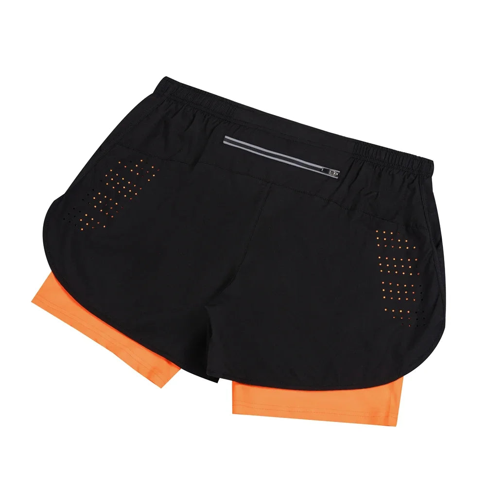 2025 New Men's Running Shorts Fitness Quick-drying Double Layer Shorts Men Workout Training sweatpants Bodybuilding Short Pants