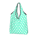 Custom Recycling Classic Black And White Polka Dot Shopping Bag Women Tote Bag Portable Grocery Shopper Bags