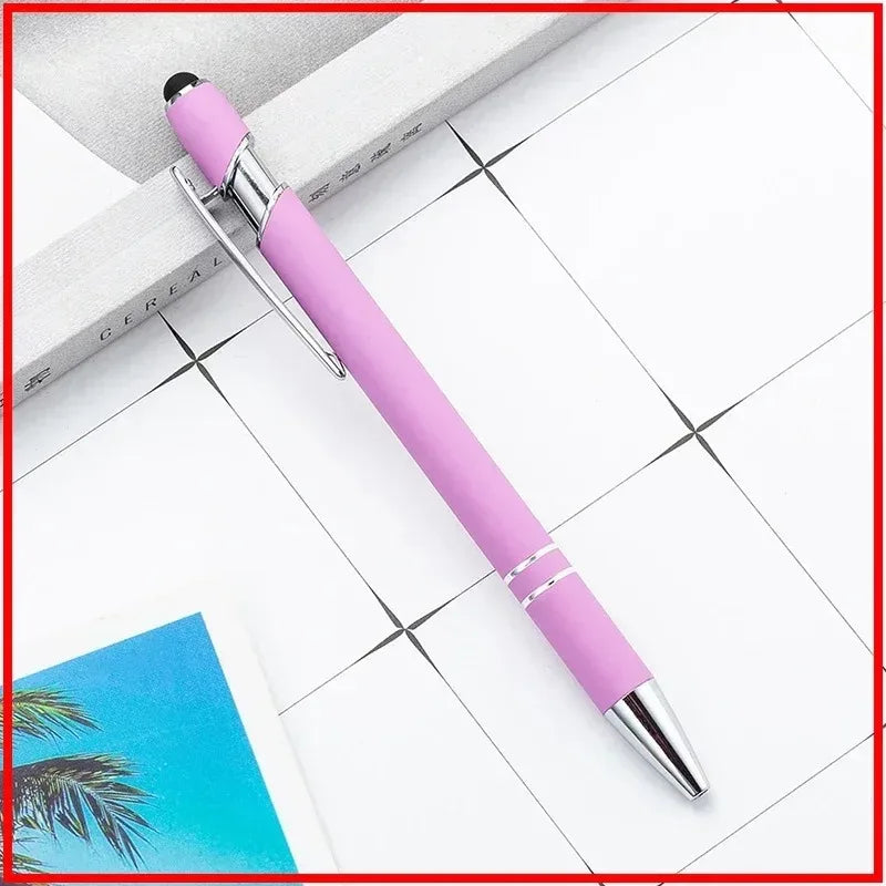 20-200 Pens Wholesale Metal Ballpoint Pen Touch Screen Pen Office School Advertising Pen Custom Logo Text Laser Engraving