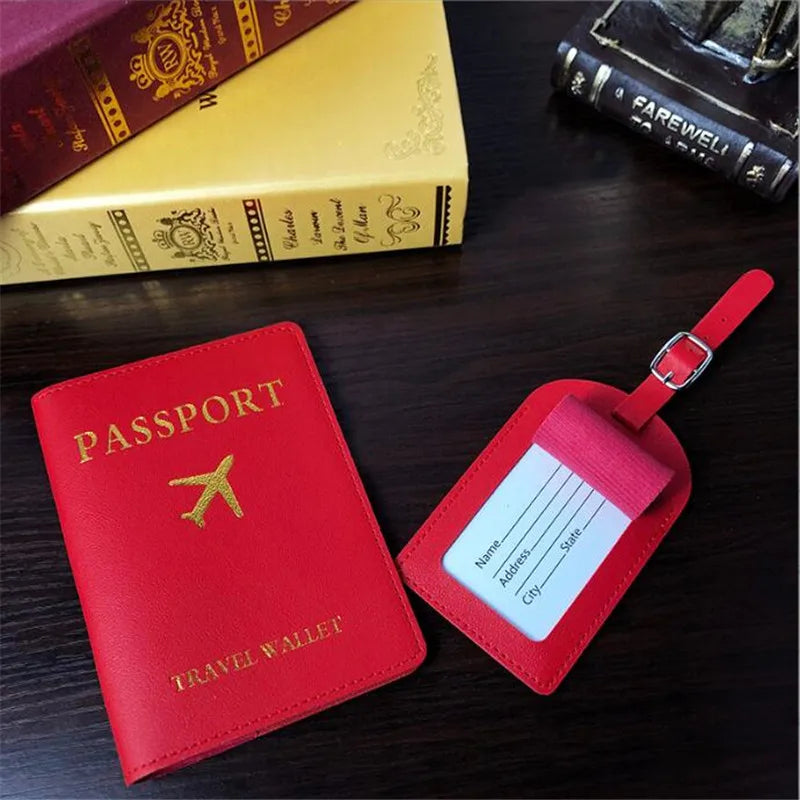 Women Men PU Leather Luggage Tag Suitcase Identifier Label Baggage Boarding Bag Tag Name ID Address Holder Travel Accessories