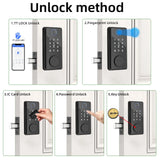 RAYKUBE DS01 BLE TT Lock Smart Fingerprint Deadbolt Lock with Latch/Door Sensor Auto Lock Key/Password/Card/ TT Lock APP Unlock