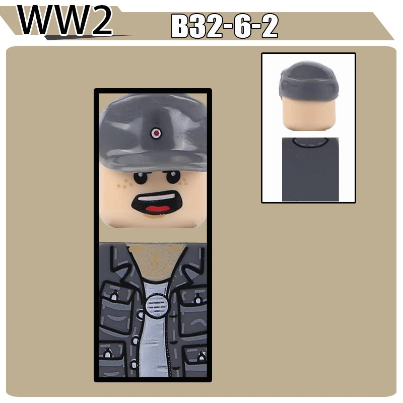 WW2 Military Soldier Figures Building Blocks Soviet British Army German Camouflage Warrior Infantry Accessories Bricks Toys Gift