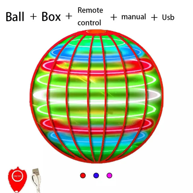 Bola voladora mágica Boomerang Flyorb con luces LED, dron flotante, nuevo orbe, spinner volador, juguetes antiestrés, regalo para niños 