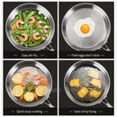 316 Stainless Steel Frying Pan 20cm Uncoated Wok Pan Non Stick Pots Household Cooking Pot Kitchen Cookware Steak Frying pan