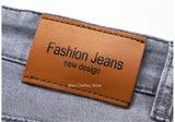 2024 Brand Thin or Thick Material Men's Elastic Cotton Jeans Fashion Gray Comfortable Denim Business Casual High Waist Pants