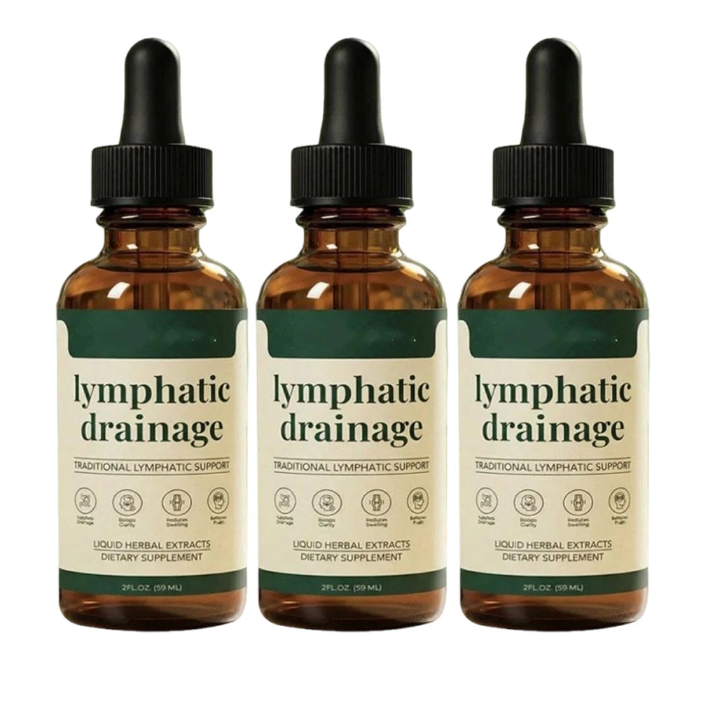 Gotas de Drenagem Linfática – Suporte Linfático Natural à Base de Ervas para Alívio do Inchaço Corporal e Eliminação de Toxinas (59 ml – 1, 2 ou 3 unidades)