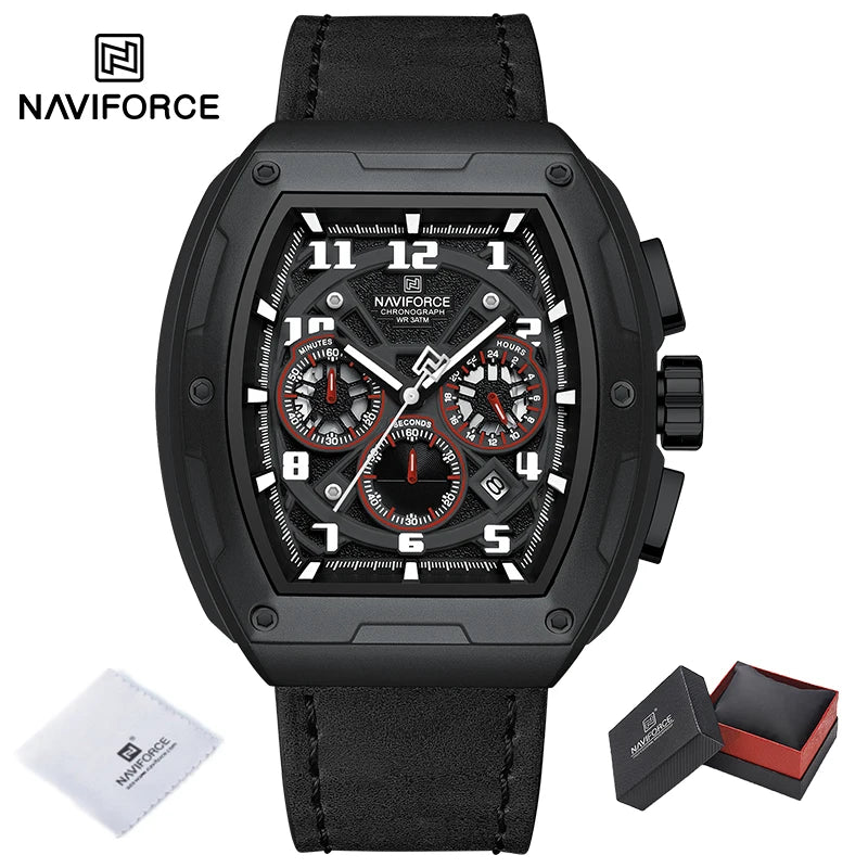 NAVIFORCE Luxury Brand Men's Sports Watch Quartz 24-Hour Chronograph Waterproof Male Wristwatches Date Display Clock Reloj Hombre