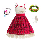 Disney Moana 2 Vaiana Costume Girls Princess Dress Children Purim Lace Clothes Kids Cartoon Cosplay Outfits Birthday Party Frock