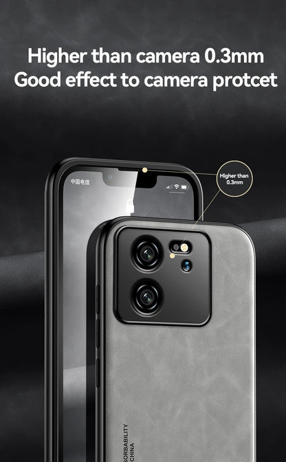 Luxury Leather Case For Xiaomi Mi 13T 12T 11T 10T Pro Cover With Metal Plate Support Car Hold
