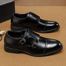 Italian Men's Brogue Shoes Brown Low Cut Commuting Business Casual Shoes Men's Banquet Leather Shoes Soft Sole Big Size：38-48