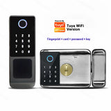 Tuya WIFI Double Side Fingerprint Lock Waterproof Outdoor Gate Passcode Rfid Card Keyless Smart Door Lock