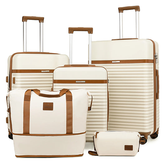 Travel Luggage Suitcase Set, Expandable Lightweight Carry on Suitcase with Duffel Bag,Toiletry Bag,TSA Lock,Spinner Wheels