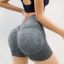 Women Butt Lifting Yoga Shorts Seamless Gym Leggings Tights Elastic Workout High Waist Tummy Control Ruched Booty Pants