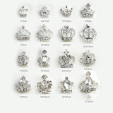 10pcs New Crown Alloy Zircon Nail Art Charms Silver Shiny Crystals Jewelry Hot Sale Nails Decoration 3D Manicure Accessories %2