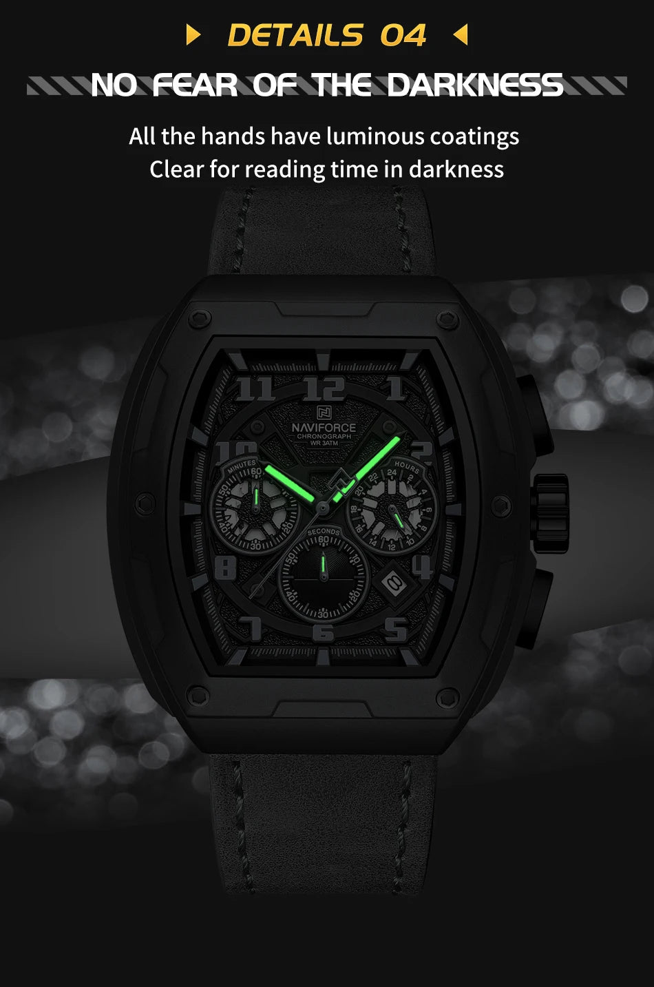 NAVIFORCE Luxury Brand Men's Sports Watch Quartz 24-Hour Chronograph Waterproof Male Wristwatches Date Display Clock Reloj Hombre