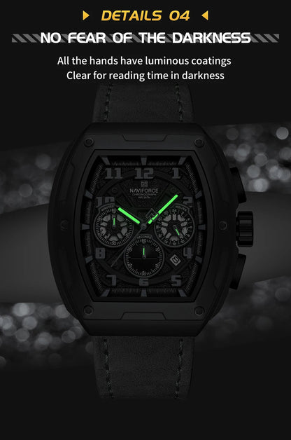 NAVIFORCE Luxury Brand Men Sports Watch Quartz 24 Hours Chronograph Waterproof Male Wristwatches Date Display Clock Reloj Hombre