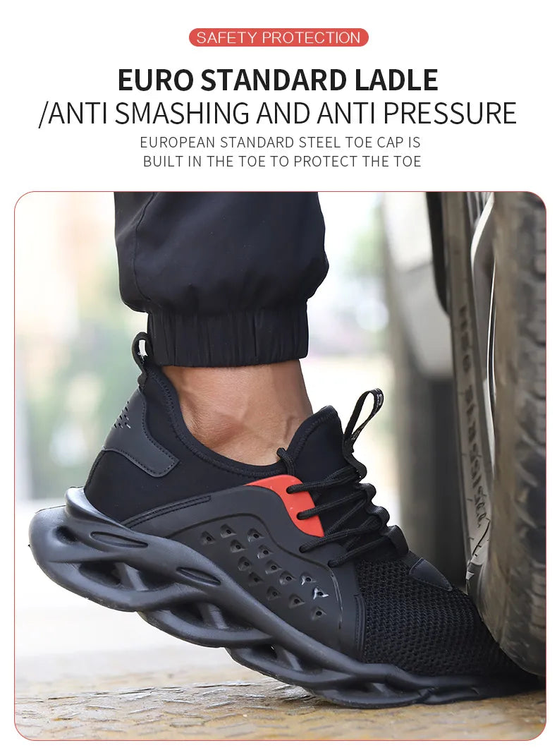 Men's Safety Footwear: Indestructible Steel Toe Protective Boots - Anti-Smash, Anti-Puncture, Work Safety, Anti-Slip Shoes