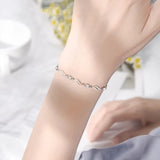 Retro 925 Sterling Silver Pulseiras de Cristal Azul para Mulheres, Designer Coreano, Oco, Pulseiras Ajustáveis, Festa de Luxo Presente Da Jóia