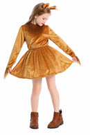 2025 New Arrival Animal King Halloween Cosplay Toddler Lion Dress Up With Headband Lion Dress Girls Lioness Costume