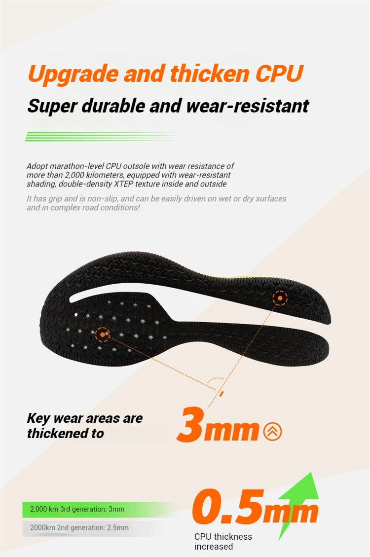 Xtep Women's Running Shoes 2000km 3.0 2025 Spring Lightweight Cushioned Wear-Resistant Training Jogging Sneakers 875118110034
