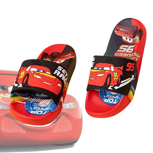 Nuevas sandalias de verano para niños, con dibujos de coches, suela suave, antideslizantes, para usar en todas las estaciones.